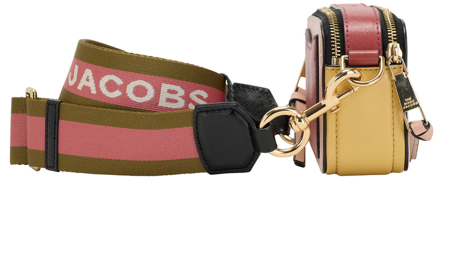 The Snapshot, &pound;150, Handbags, Pink/Yellow, Leather, Side view